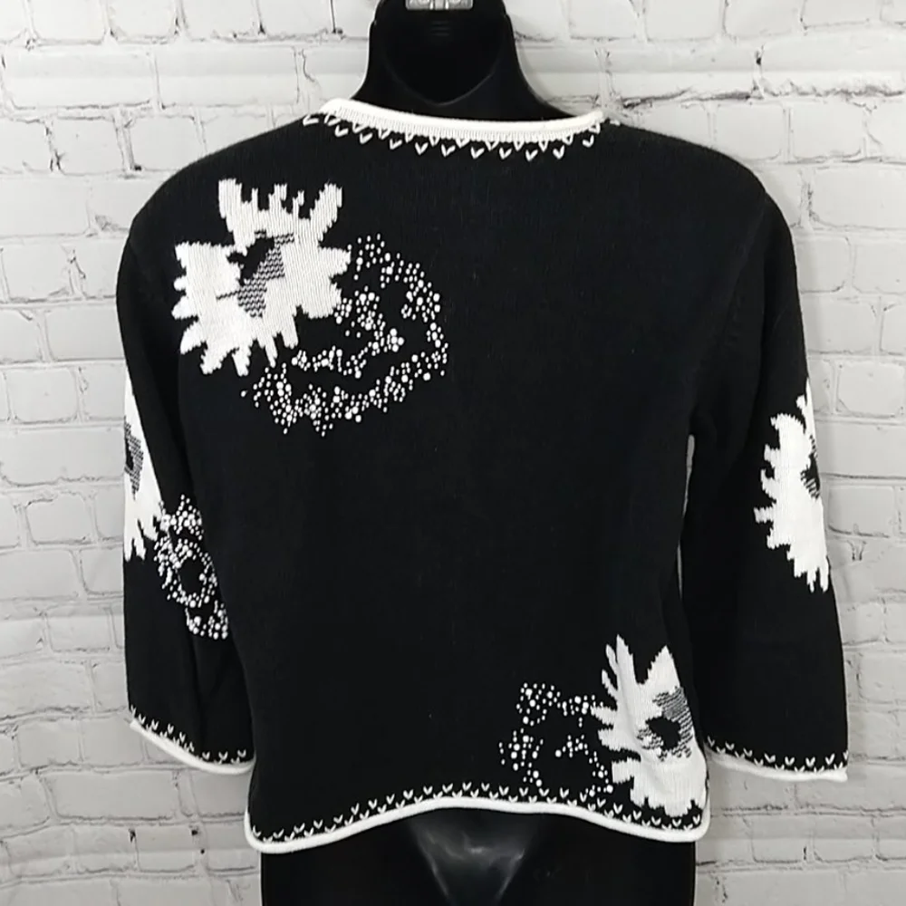 Susan Bristol Black and White Sweater Jacket